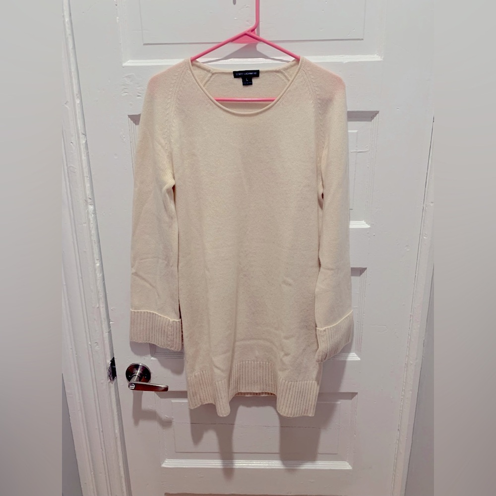 Cream Cashmere Sweater Dress